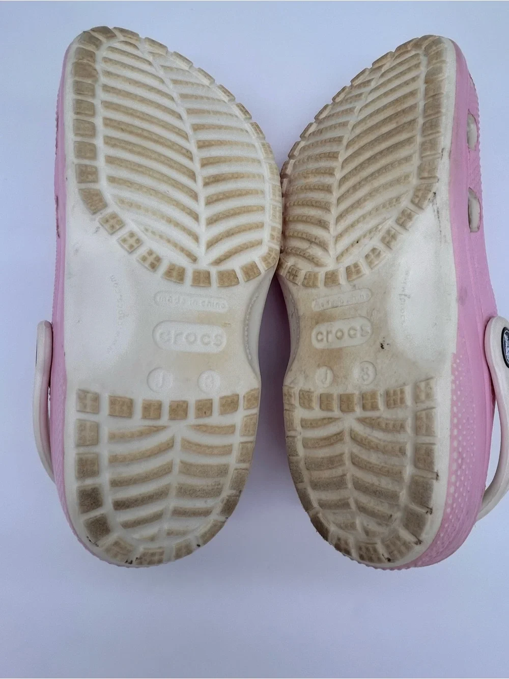 Crocs Pink Foam Slip-On with Cream Footbed Size J3